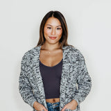 Simply Southern Women Tutti Frutti Cardigan for Women in Mix Grey