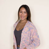 Women Simply Southern Tutti Frutti Cardigan for Women in Pink Multi