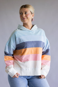 Simply Southern Washed Stripe Hoodie for Women in Multi