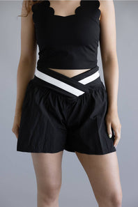 Simply Southern Wrap Lounge Shorts for Women in Black
