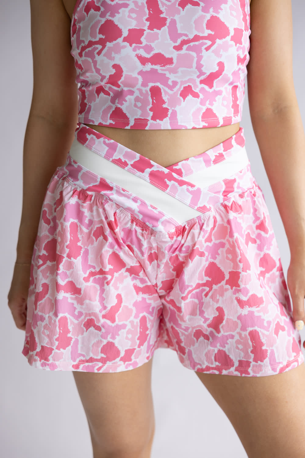 Simply Southern Wrap Shorts for Women in Pink Camo