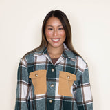 Simply Southern Womens Clothing Yosemite Plaid Shacket for Women in Green