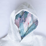 Simply Southern Girls Youth Embroidered Dilara Bow Hoodie for Girls in Heather Grey