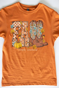 Simply Southern Youth Fall T-Shirt for Girls in Caramel