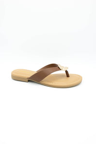 Soda Jeslyn Flip Flops for Women in Dark Tan