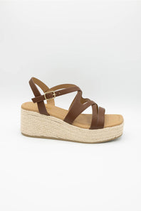 Soda Loco Rope Wedges for Women in Tan