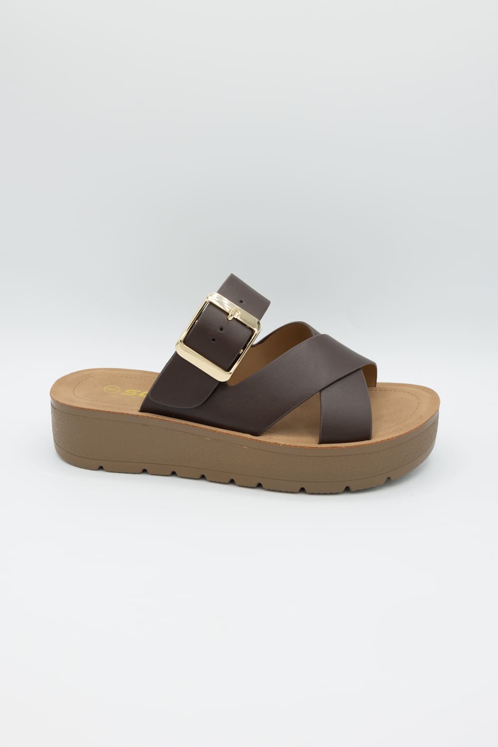 Soda Resume Platform Sandals for Women in Brown