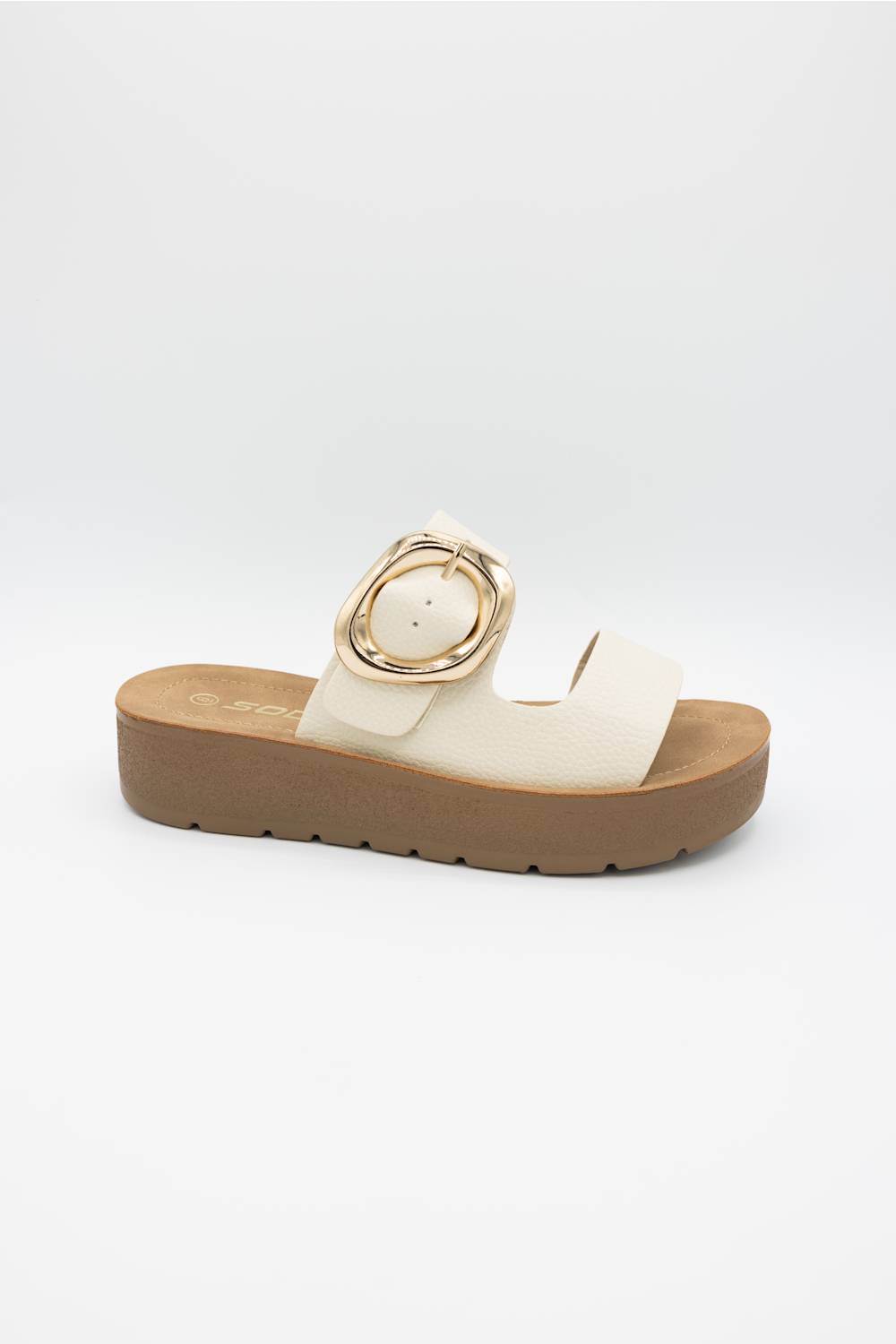 Soda Shance Platform Sandals for Women in Dark Bone