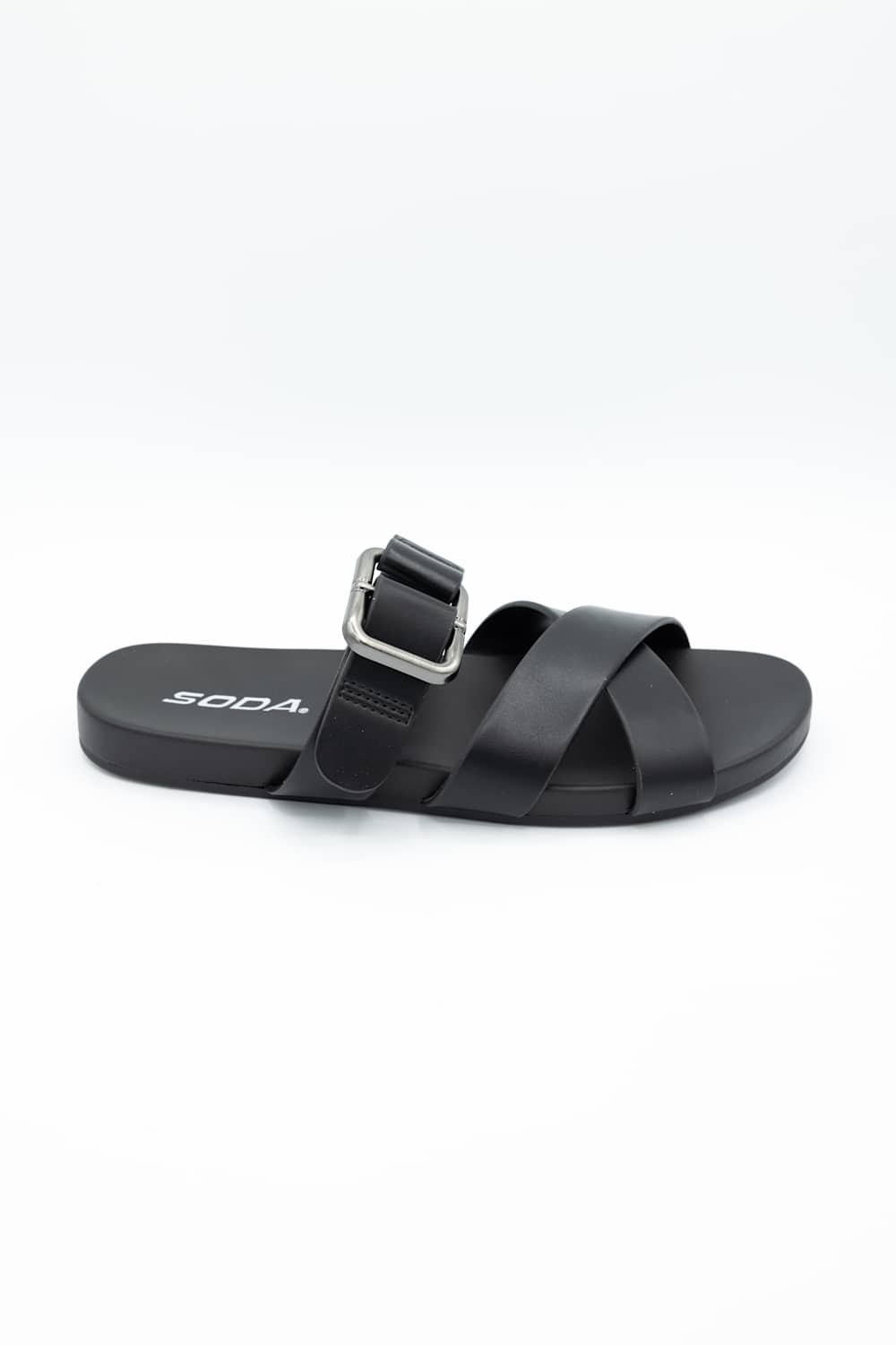 Soda Terse Slide Sandals in Black