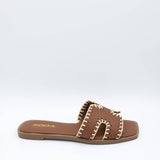 Soda Finity Slide Sandals for Women in Tan