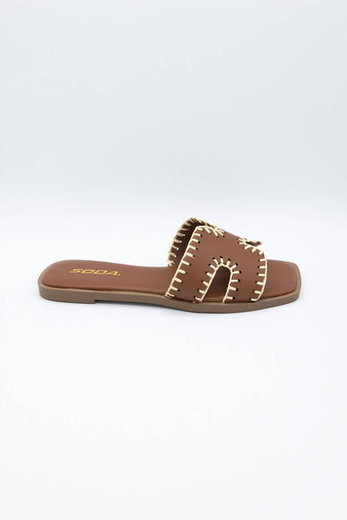 Soda Finity Slide Sandals for Women in Tan