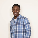 Plaid Flannel Shirt for Men in Blue