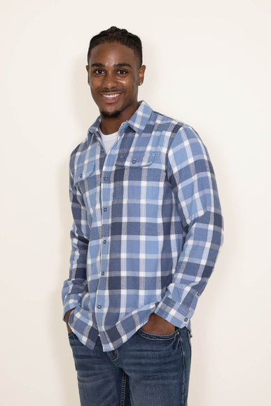 Plaid Flannel Shirt for Men in Blue