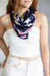 Stars Americana Silk Scarf for Women in Navy