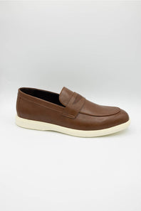 Steve Madden Milo Loafers for Men in Tan; Brown loafer shoe on a white background