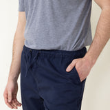 Stretch Pull On Shorts for Men in Navy Blue