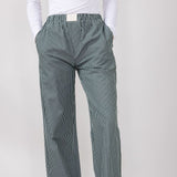 Striped Relaxed PJ Pants for Women in Forest Green
