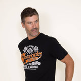 Moto Parts Graphic T-Shirt for Men in Black