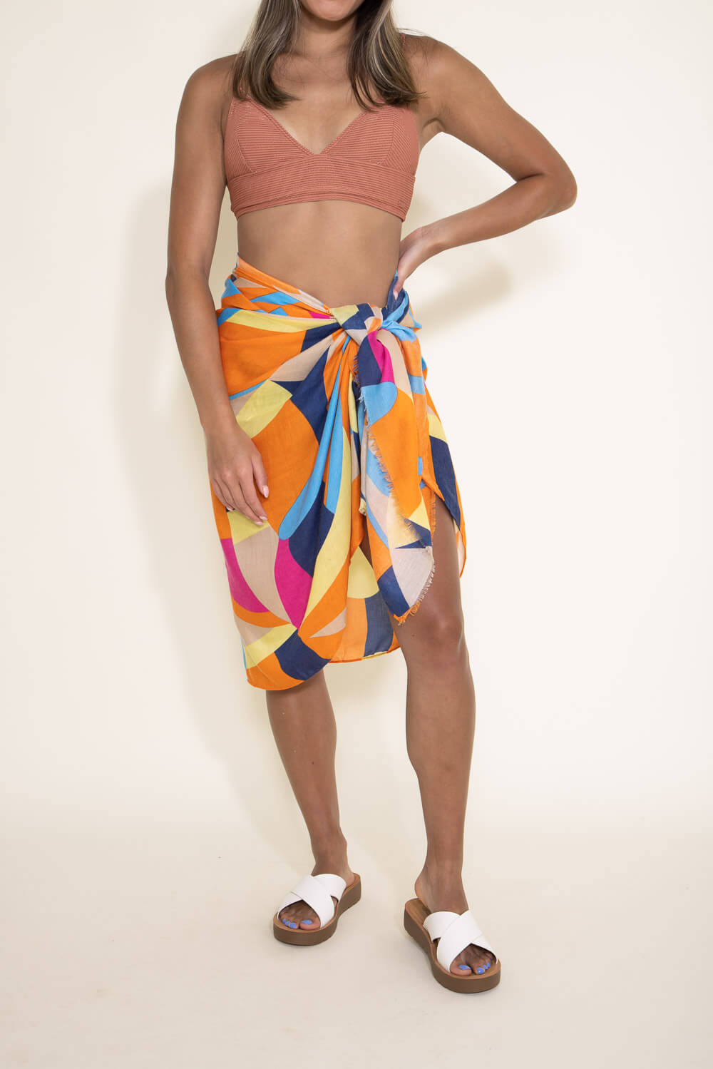 Swim Cover Up Sarong for Women in Orange