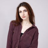 Thread & Supply Lewis Soft Luxe Button Up Shirt for Women in Wine Heather