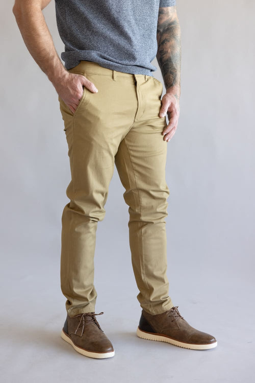Tailor Vintage Performance Tech 5 Pocket Pants for Men in Khaki