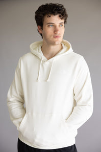 The North Face Evolution Box Logo Hoodie for Men in White Dune