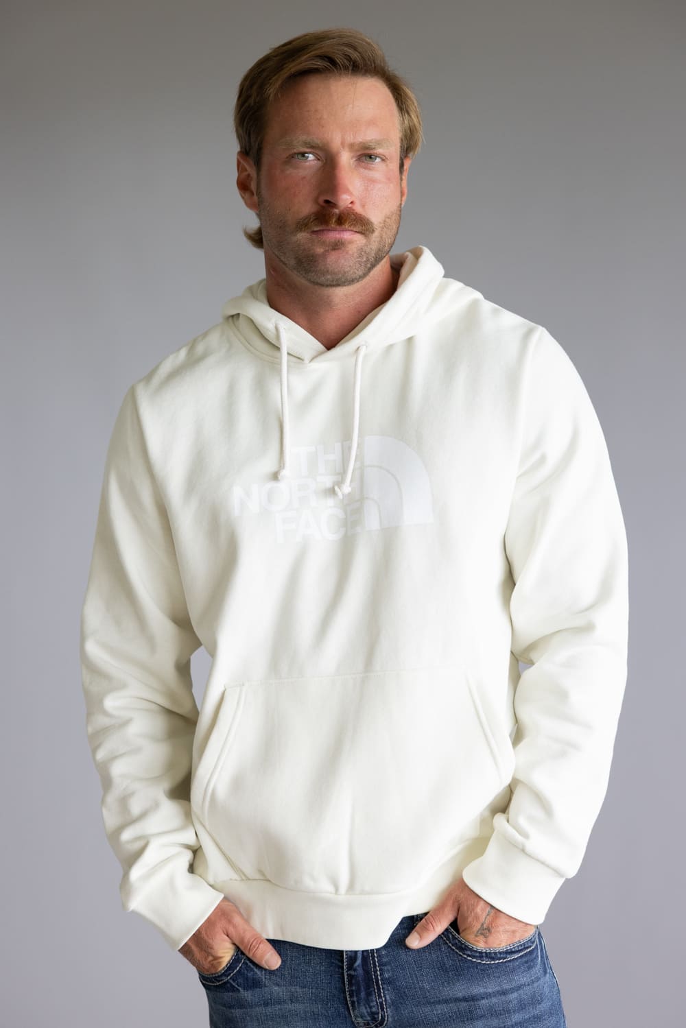 The North Face Half Dome Hoodie for Men in White Dune