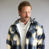 Sherpa Lined Polar Hooded Shacket for Men in Off White