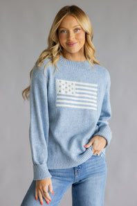 Thread & Supply Knit Allegiance Sweater for Women in Heather Blue