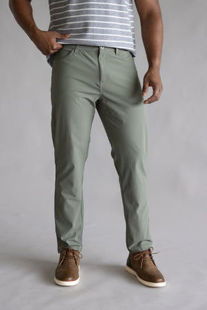 Tricot Prime Time Performance Pants for Men in Dusty Olive