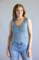 Scallop Tank Top for Women in Dusty Blue
