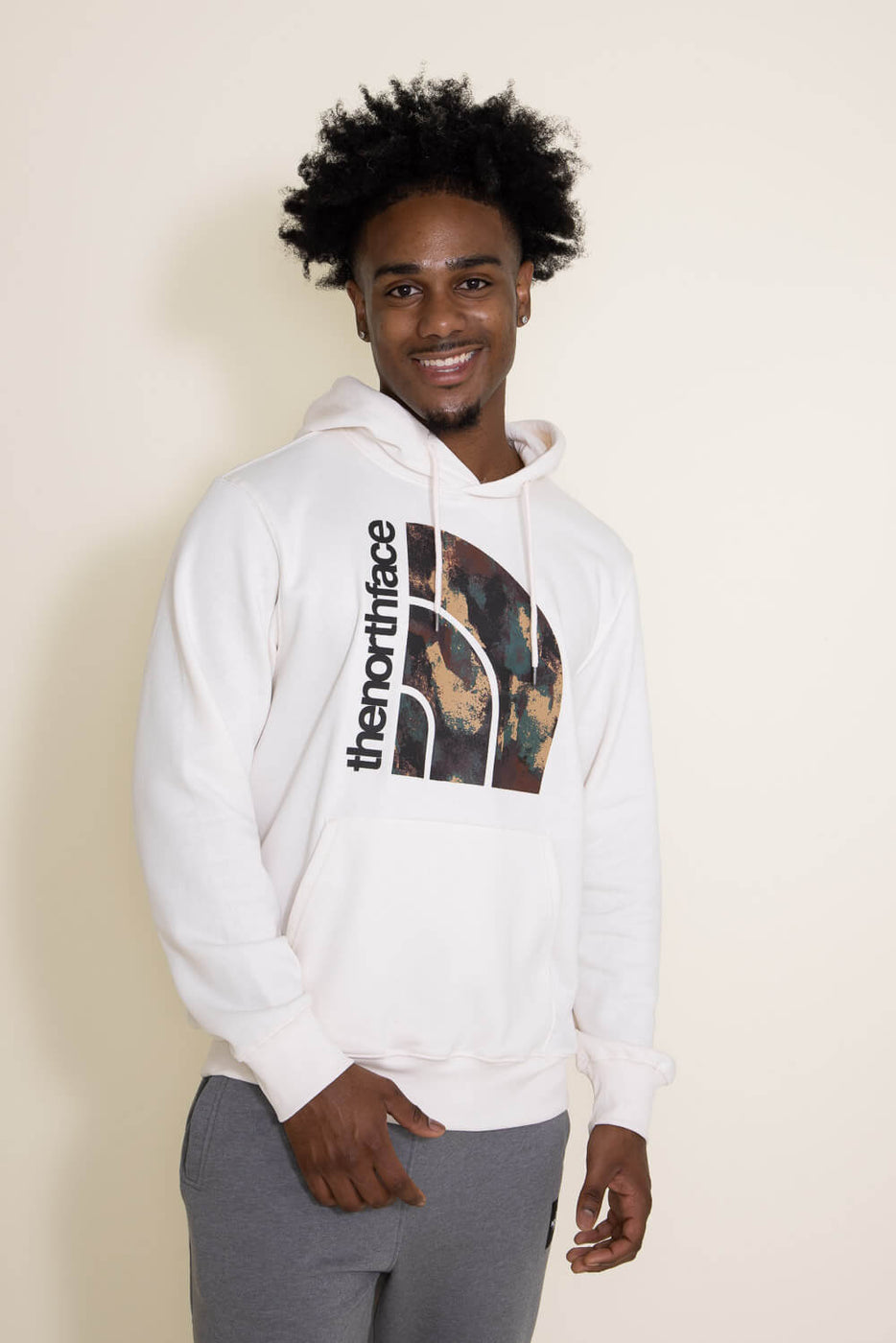 THE NORTH FACE - Men's camo print half-zip logo hoodie 