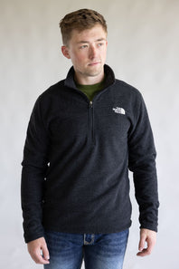 The North Face Textured Cap Rock Quarter Zip for Men in Black Heather