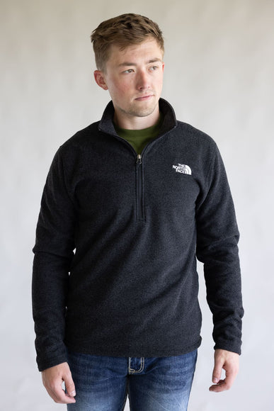 The North Face Textured Cap Rock Quarter Zip for Men in Black Heather