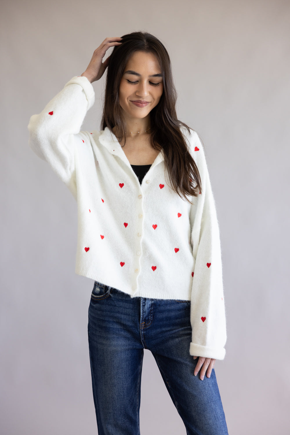 Things Between Heart Piper Cardigan for Women in White | TBW13321-SNWRED