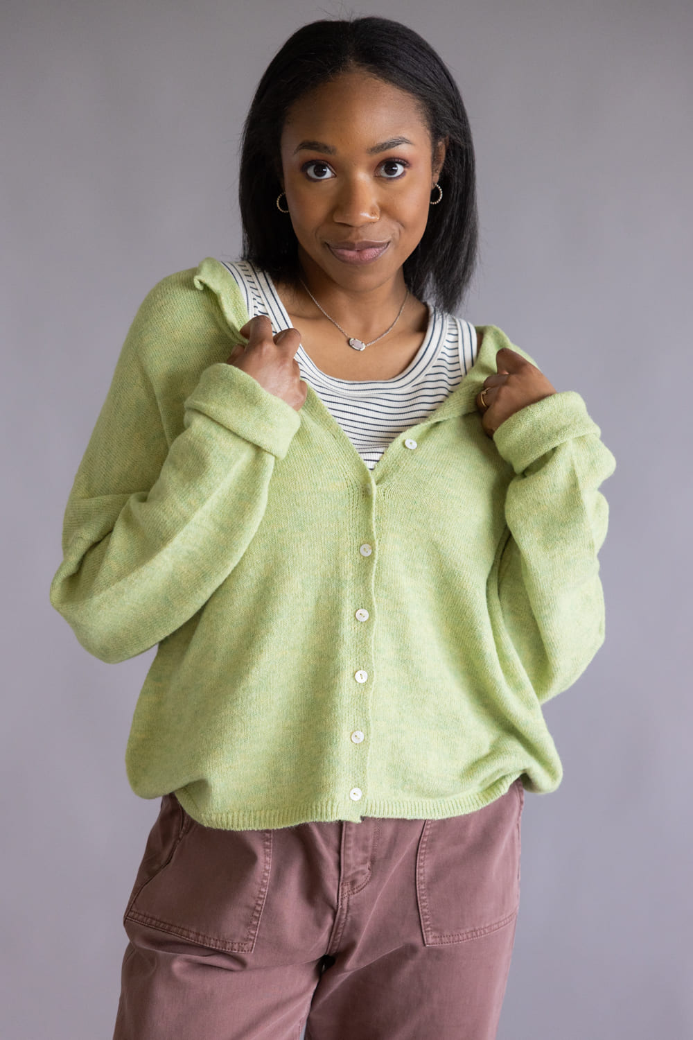 Things Between Piper Cardigan for Women in Lemongrass