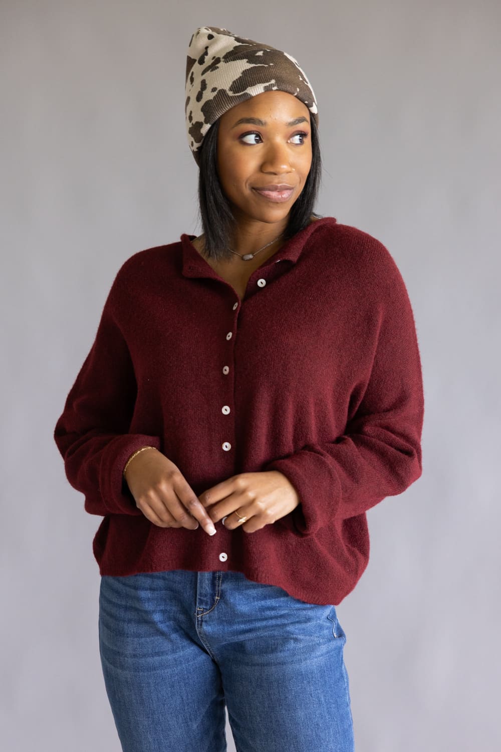 Things Between Piper Cardigan for Women in Wine