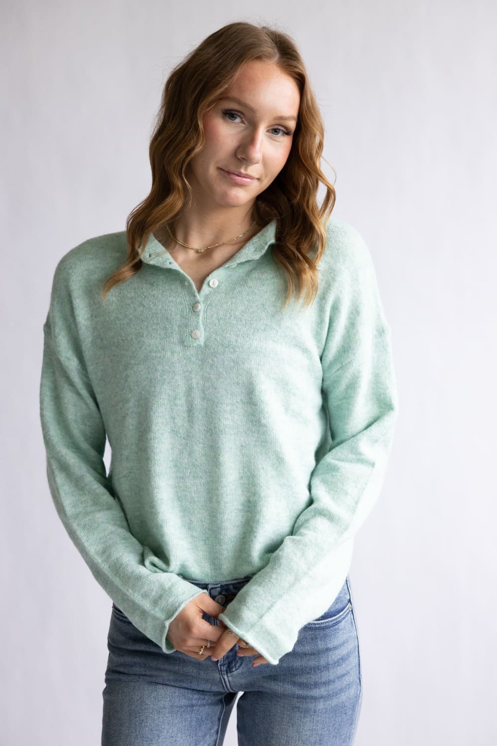Things Between Piper Henley Pullover for Women in Seafoam