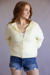 Things Between Striped Piper Cardigan for Women in Butter