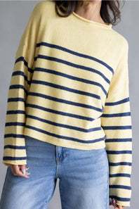 Things Between Striped Piper Pullover for Women in Butter