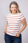 Thread & Supply Asher Striped T-Shirt for Women in White/Burnt Orange