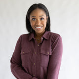 Thread & Supply Cassin Soft Luxe Button Up Shirt for Women in Wine Heather
