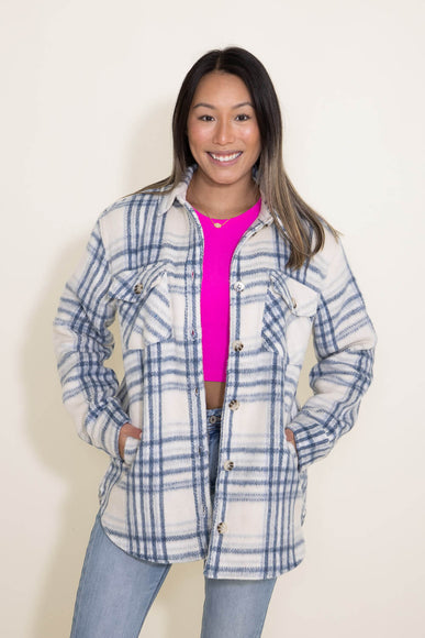 Thread & Supply Chandler Shacket for Women in Blue Plaid