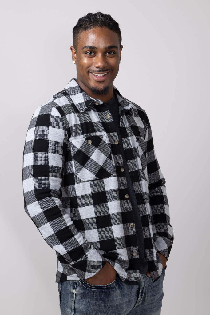 Amazon.com: ZYXTIM Mens Regular Fit Long Sleeve Plaid
