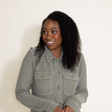 Thread & Supply Dominque Solid Shacket for Women in Olive Green