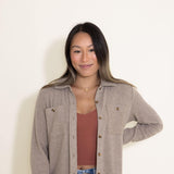 Thread & Supply Lewis Button Up Shirt for Women in Taupe