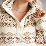 Thread & Supply Piper Snap Pullover for Women in Cream Aztec