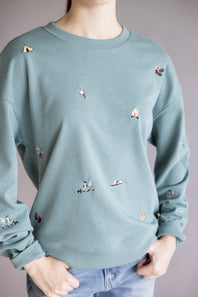Thread & Supply Road Trip Sweatshirt for Women in Teal Blue
