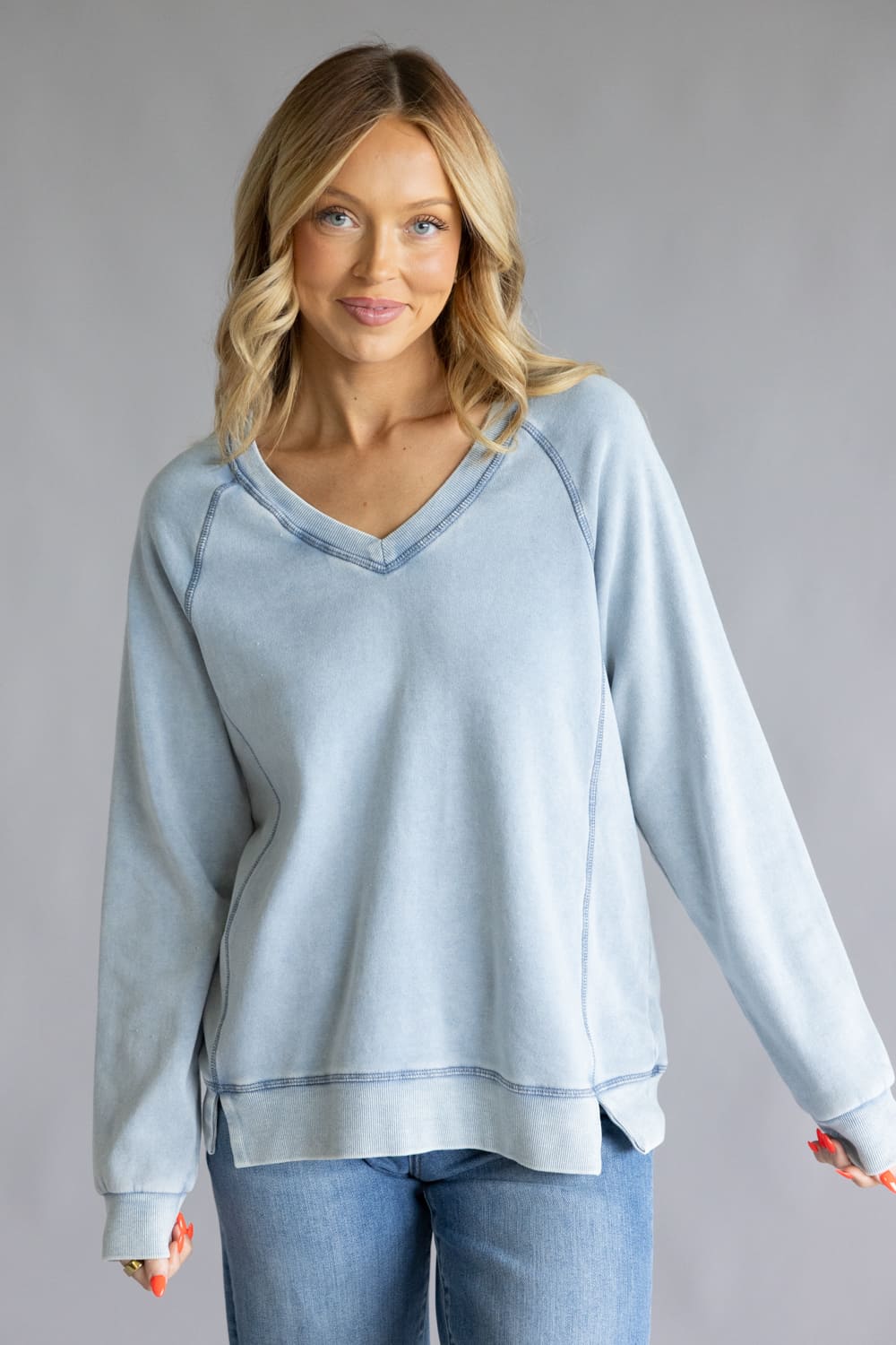 Thread & Supply Rugby Sweatshirt for Women in Light Denim