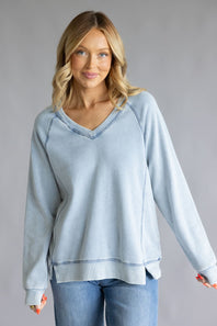 Thread & Supply Rugby Sweatshirt for Women in Light Denim